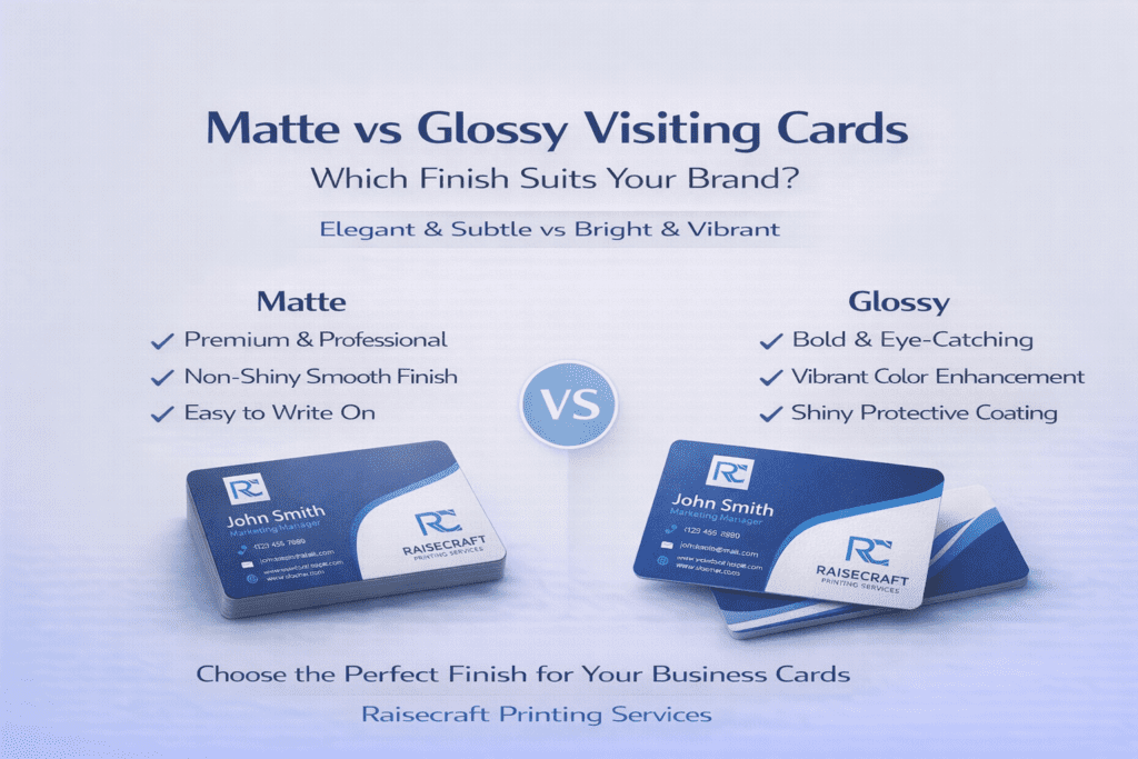 Matte vs Glossy Visiting Cards